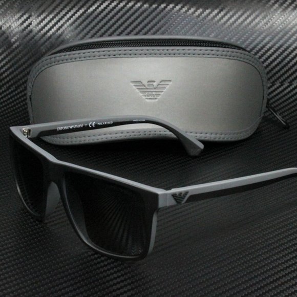 Emporio Armani Men's Black and Grey Sunglasses - Picture 1 of 4